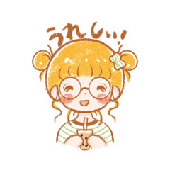 可愛い女の子のステッカー Lineスタンプ Huang Shan